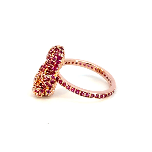 Cocktail Ring with Round Red Rubies