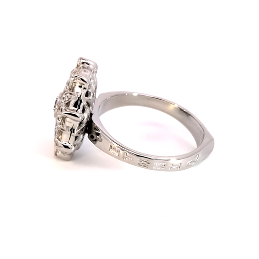 White Gold Multi-Stone Diamond Snowflake Ring