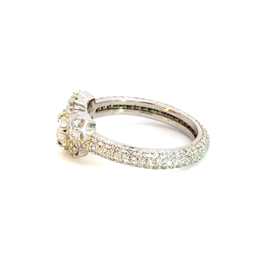 Platinum Diamond Multistone Ring with White Gold Setting