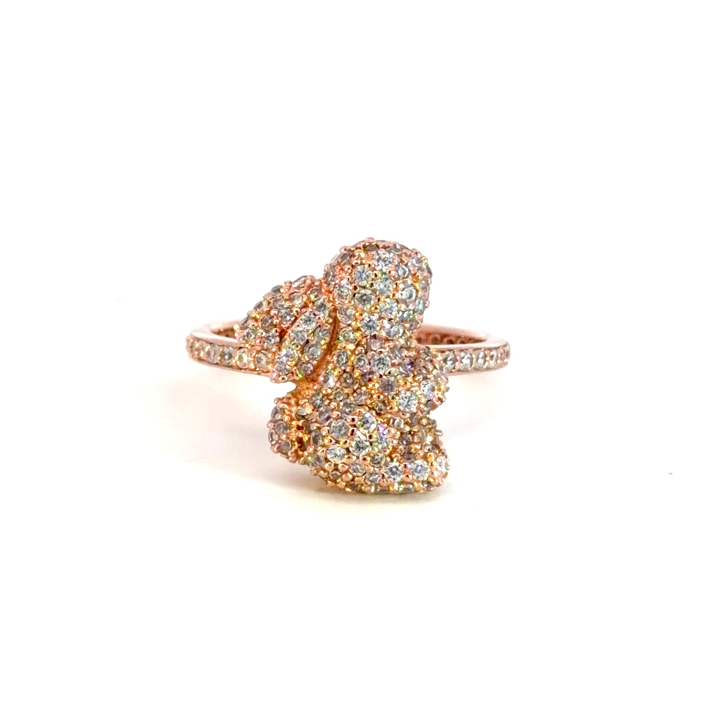 Rose Gold Cocktail Ring with Round Cut Diamonds