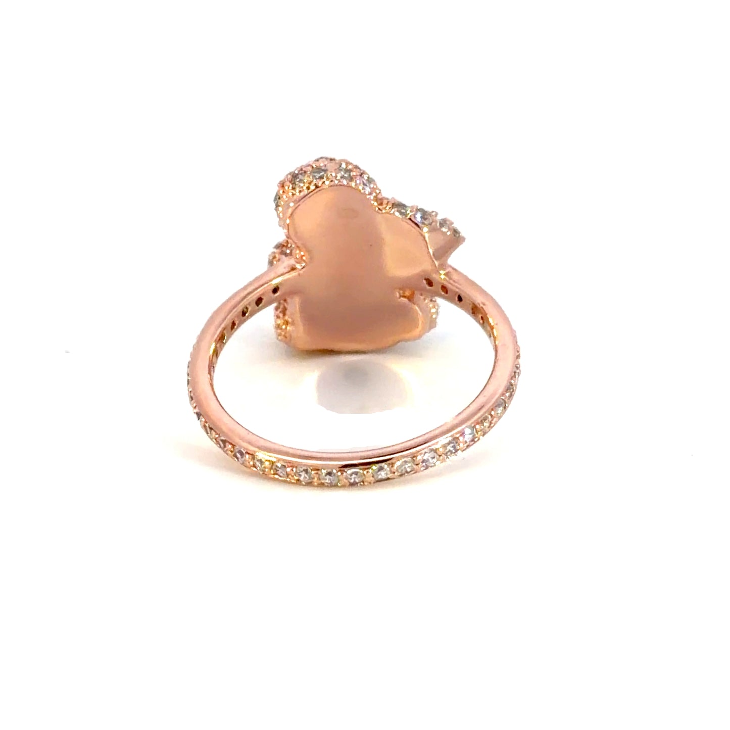 Rose Gold Cocktail Ring with Round Cut Diamonds - Kids