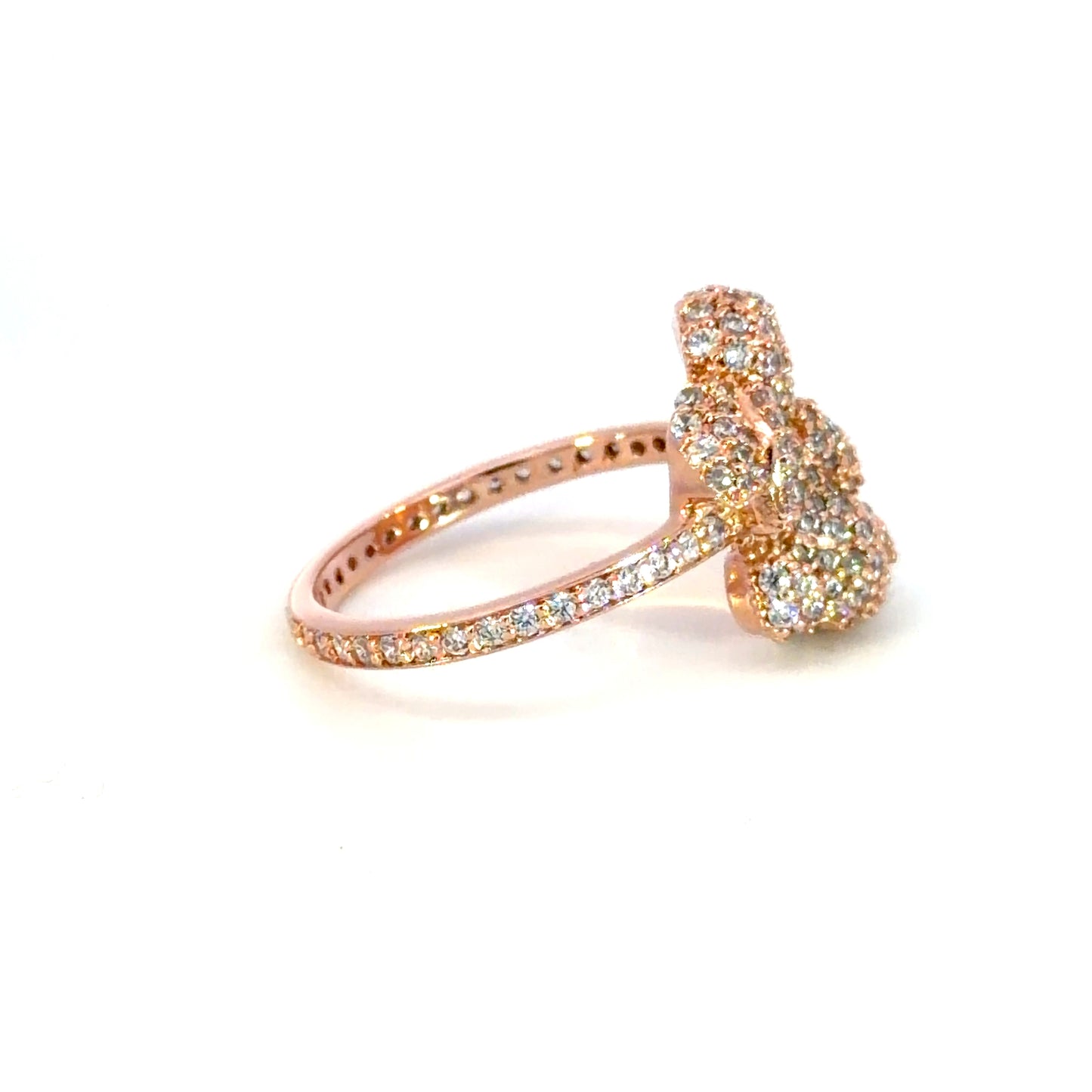 Rose Gold Cocktail Ring with Round Cut Diamonds