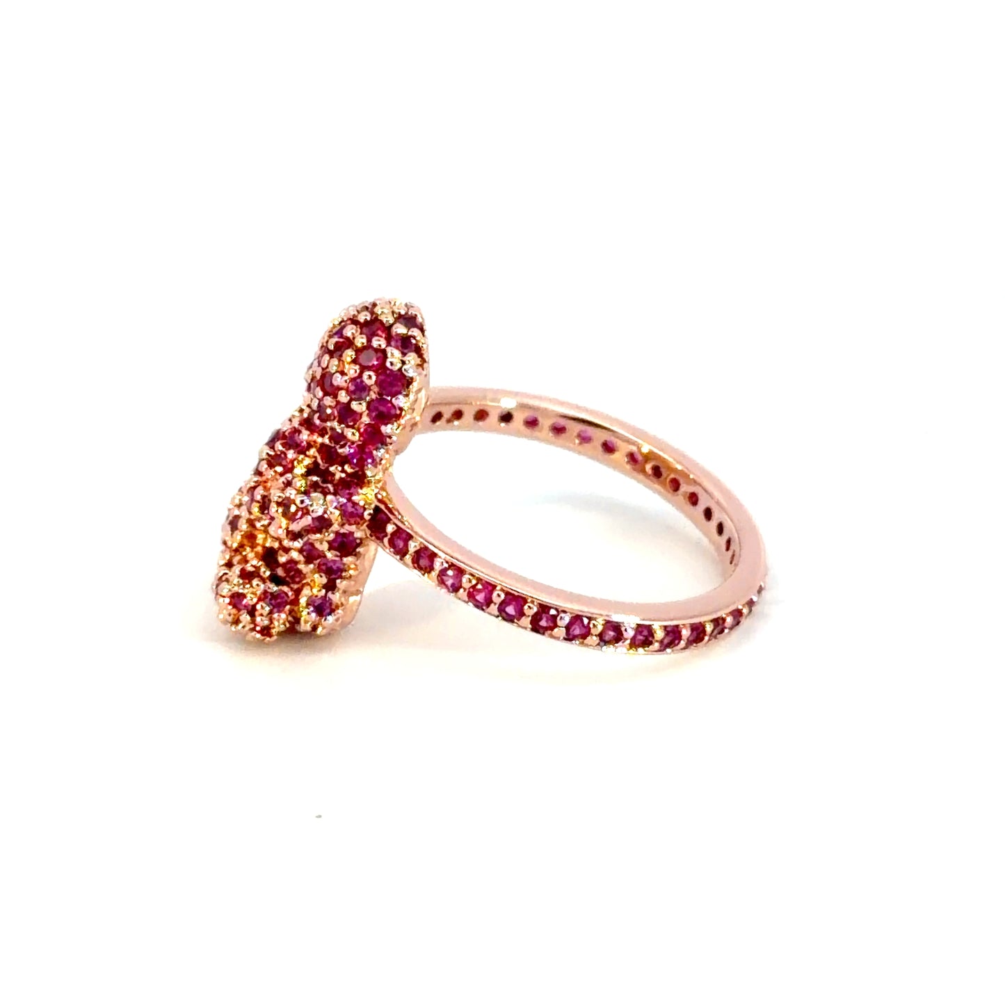Cocktail Ring with Round Red Rubies