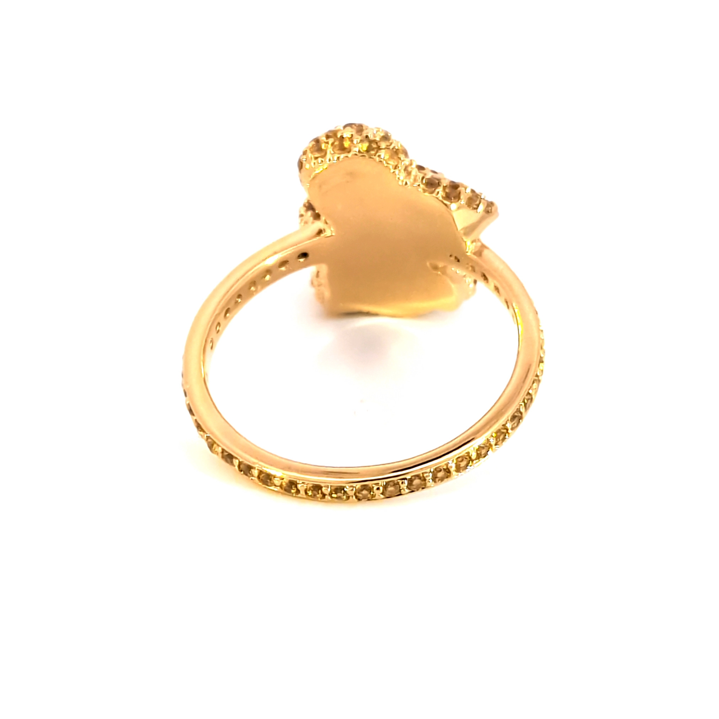 Fancy Yellow Diamond Cluster Cocktail Ring with Rabbit