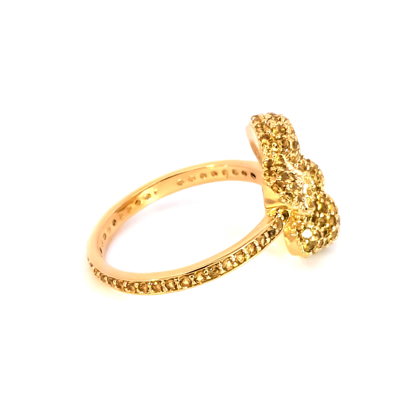 Fancy Yellow Diamond Cluster Cocktail Ring with Rabbit