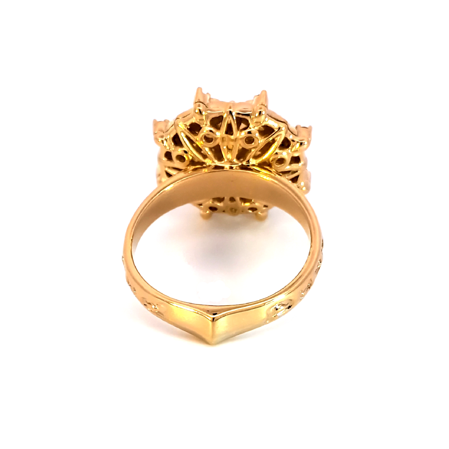 Yellow Gold Cocktail Ring with Round Cut Citrine Gemstone