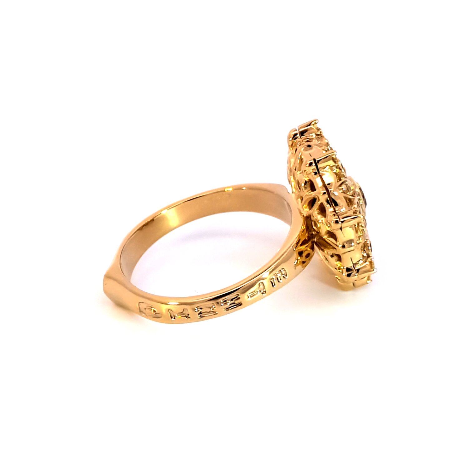 Yellow Gold Cocktail Ring with Round Cut Citrine Gemstone