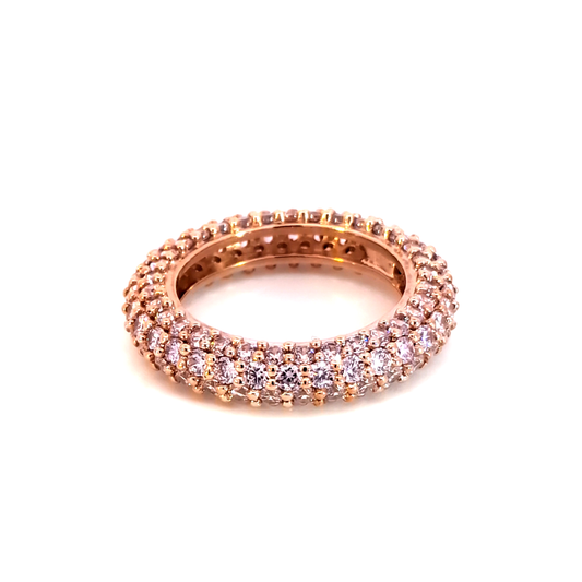 Rose Gold Eternity Ring with Fancy Pink Diamonds