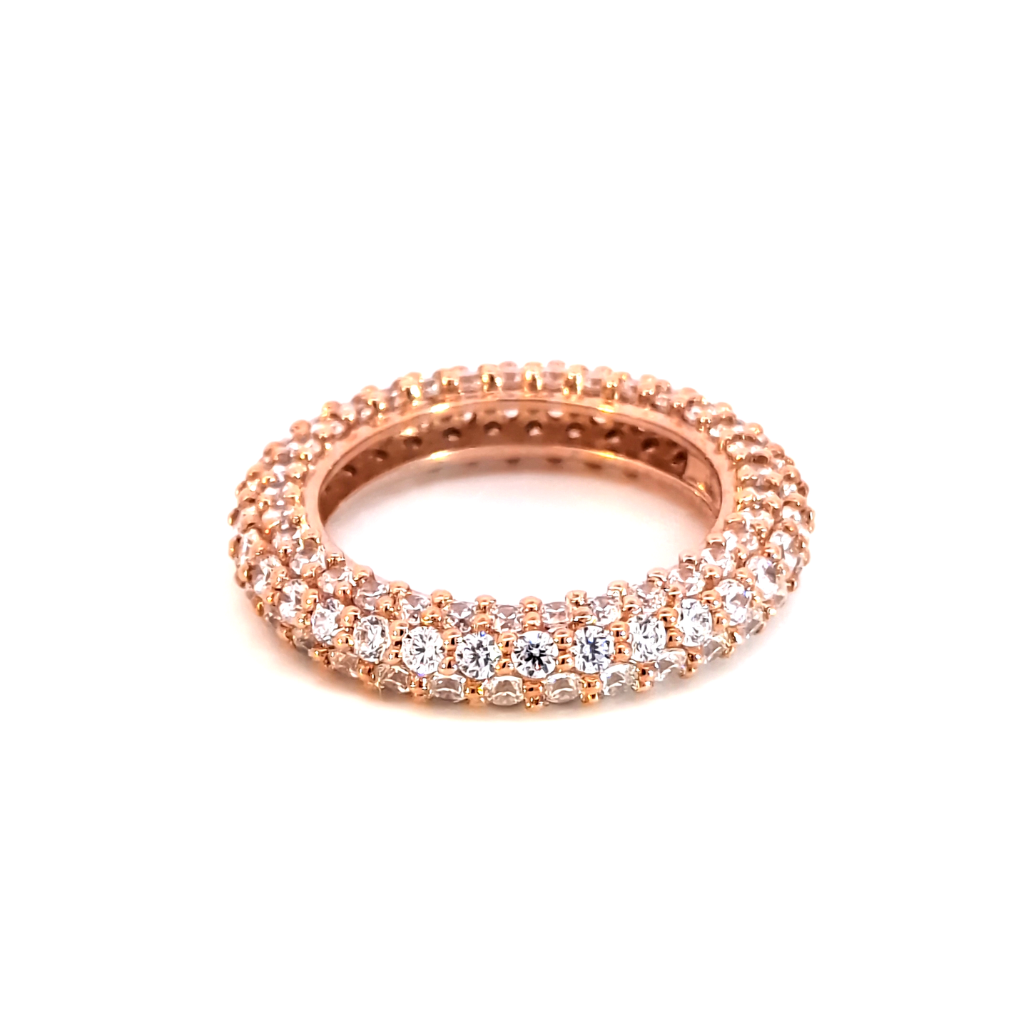 Rose Gold Eternity Ring with Round Cut Diamonds