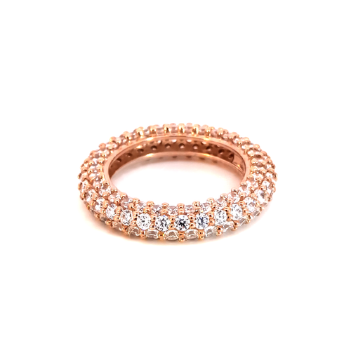 Rose Gold Eternity Ring with Round Cut Diamonds