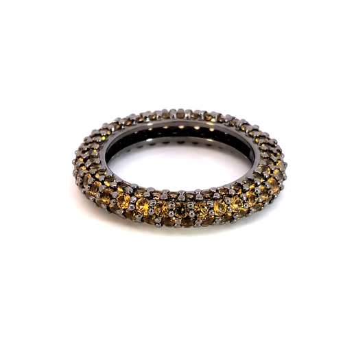 Vivid Yellow Citrine Full Eternity Band Ring