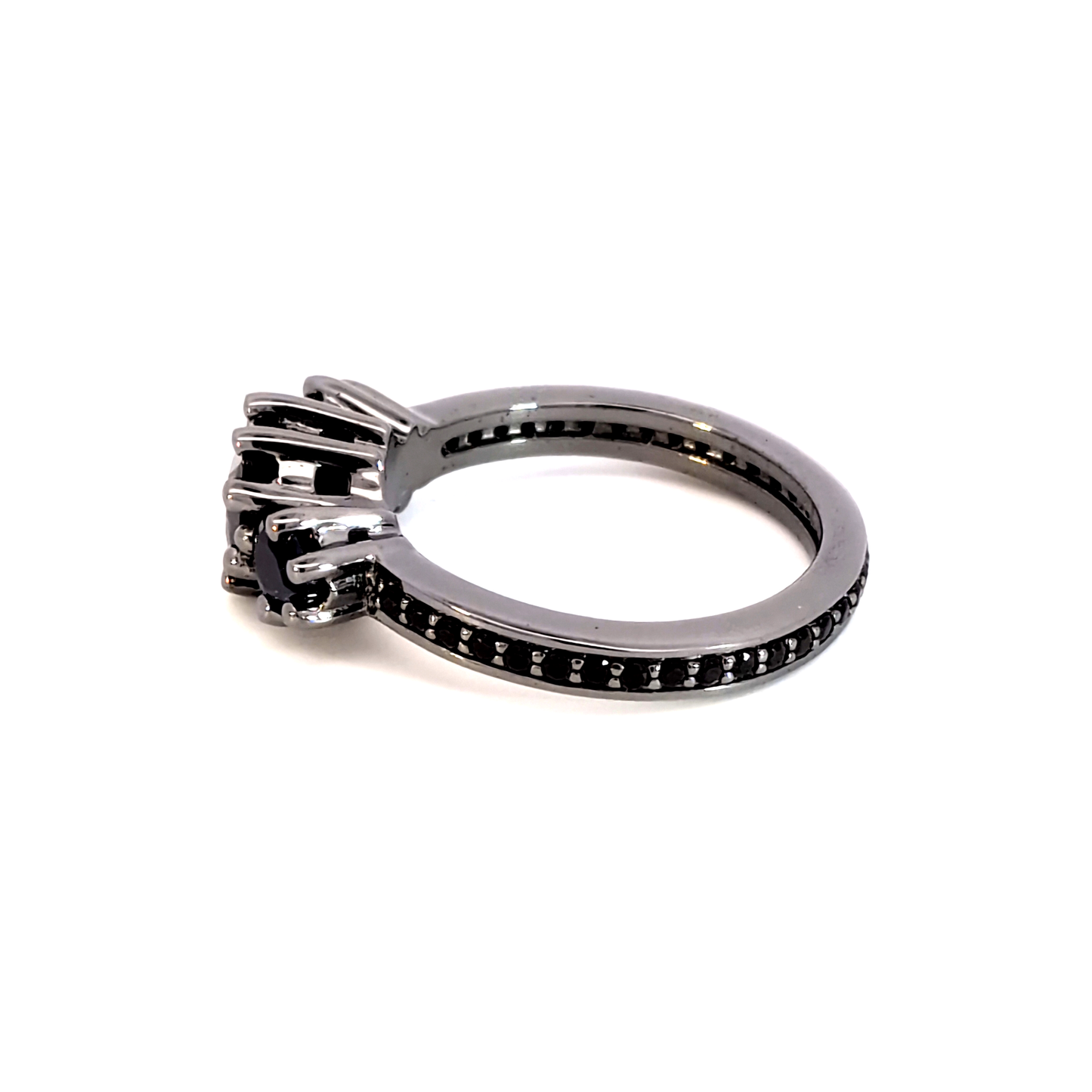 Sapphire Multistone Ring with Deep Blue Square Cut Sapphire