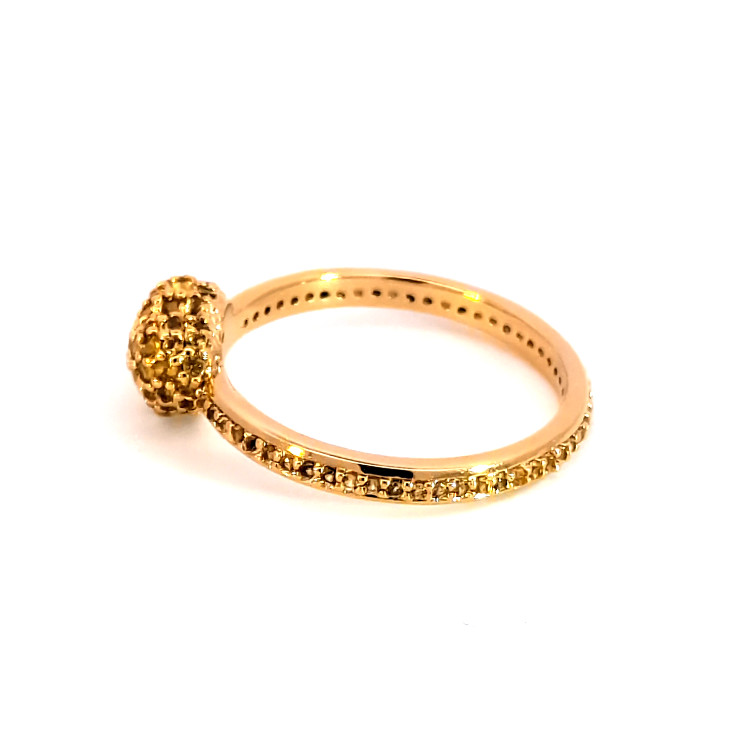 Yellow Gold Heart-Shaped Citrine Cluster Ring