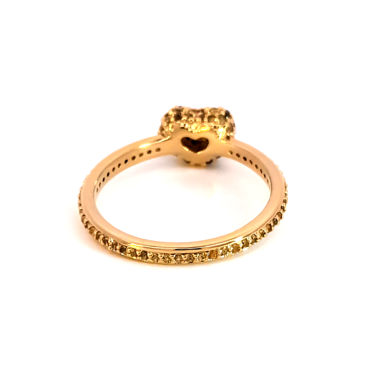 Yellow Gold Heart-Shaped Citrine Cluster Ring