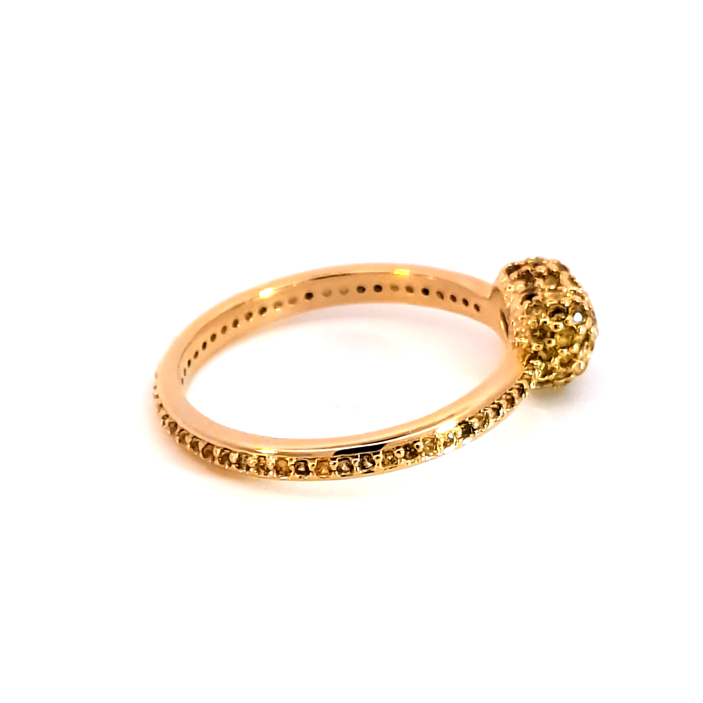 Yellow Gold Heart-Shaped Citrine Cluster Ring