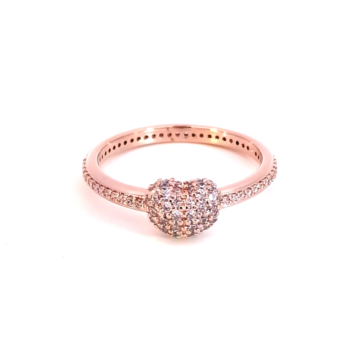 Rose Gold Heart Diamond Multistone Ring