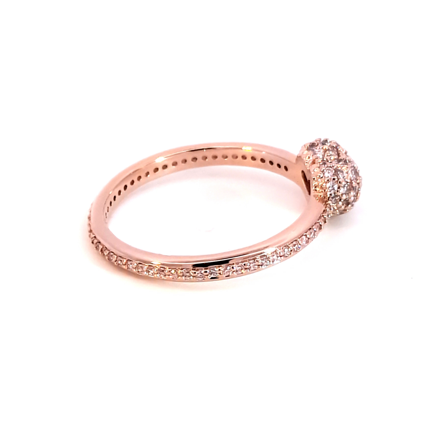 Rose Gold Heart Diamond Multistone Ring