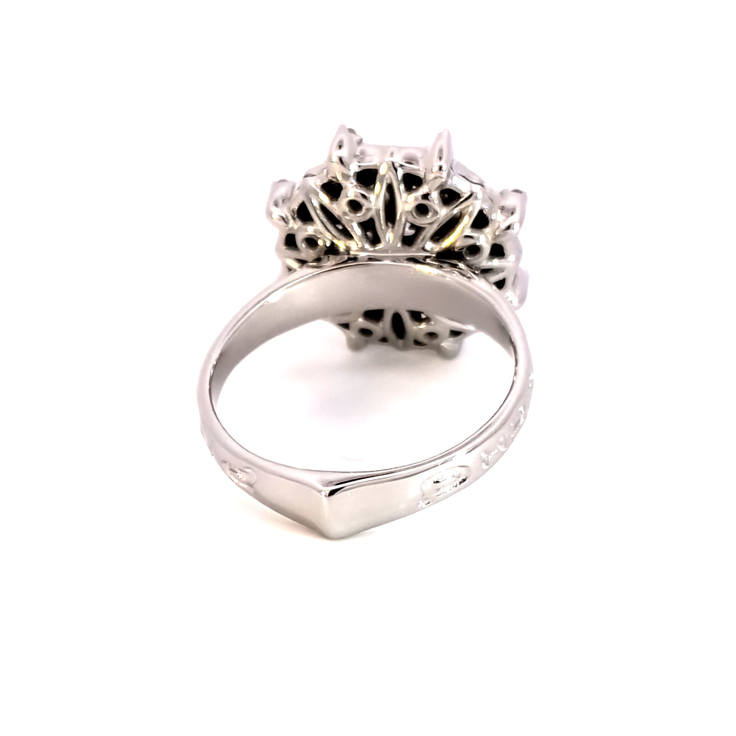 White Gold Multi-Stone Diamond Snowflake Ring