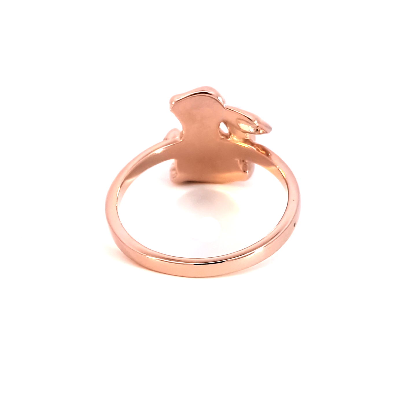 Rose Gold Rabbit Cocktail Ring with Round Cut Diamond Eye - Kids
