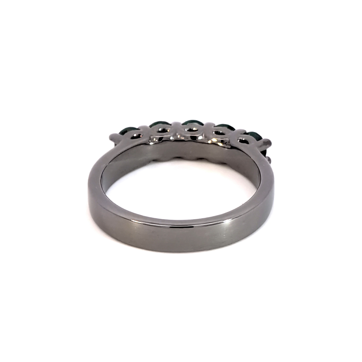 Emerald Multi Stone Ring with Yellow Gold Finish