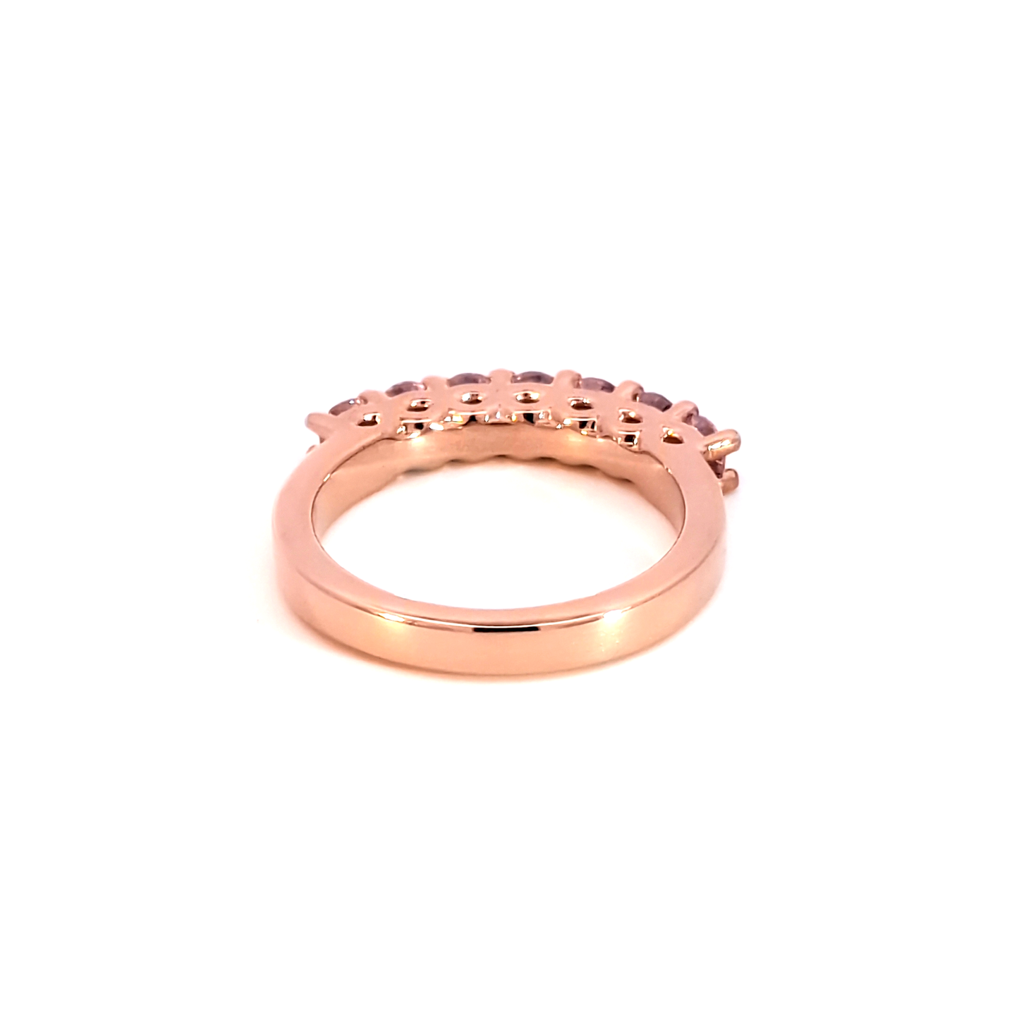 Rose Gold Ring with Round Brilliant Rose Quartz Gemstones