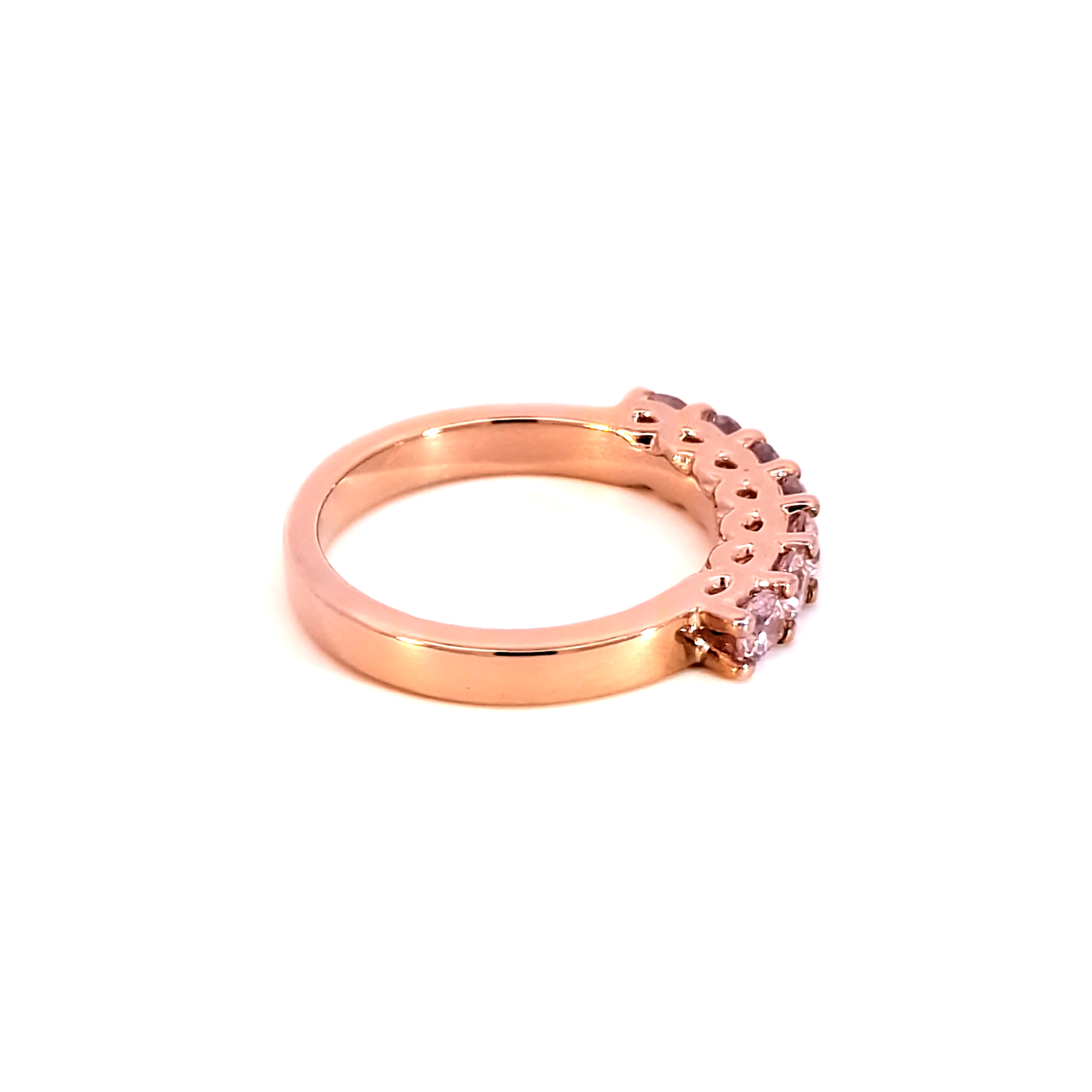 Rose Gold Ring with Round Brilliant Rose Quartz Gemstones