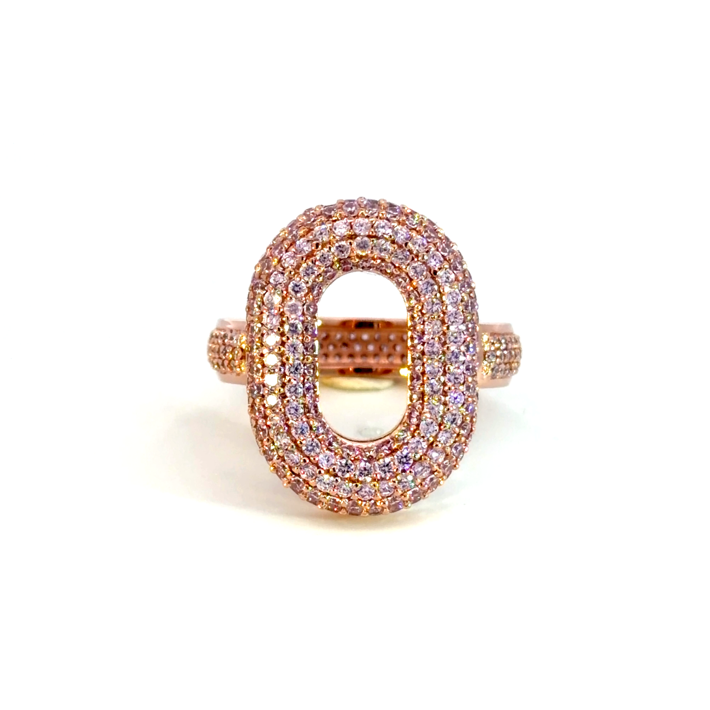 Rose Gold Cocktail Ring with Round Cut Fancy Pink Diamond