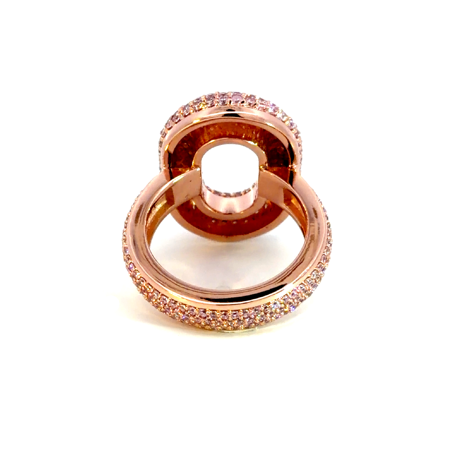 Rose Gold Cocktail Ring with Round Cut Fancy Pink Diamond