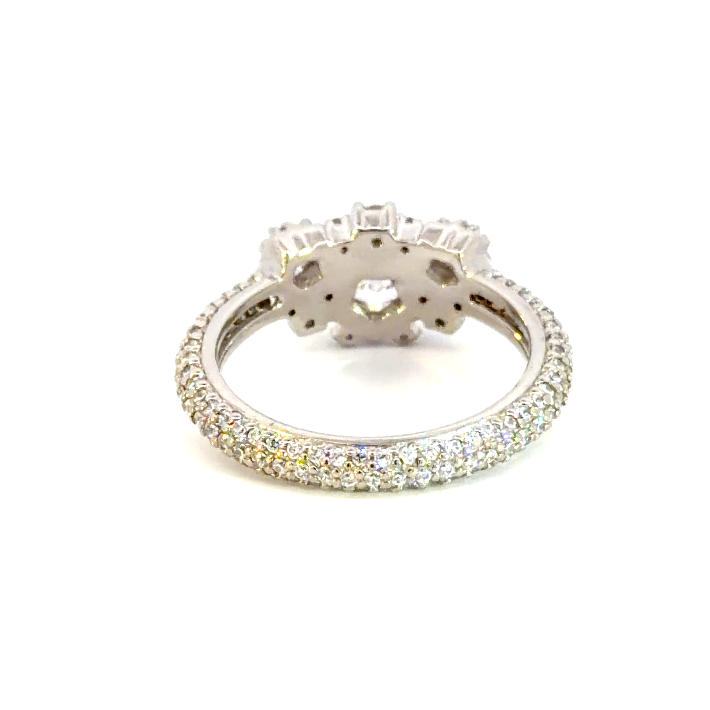 Platinum Diamond Multistone Ring with White Gold Setting