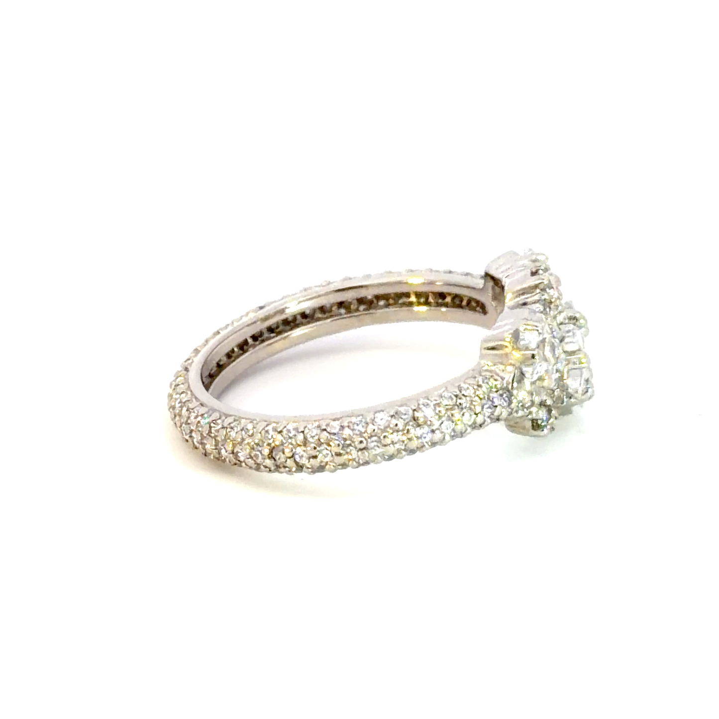 Platinum Diamond Multistone Ring with White Gold Setting