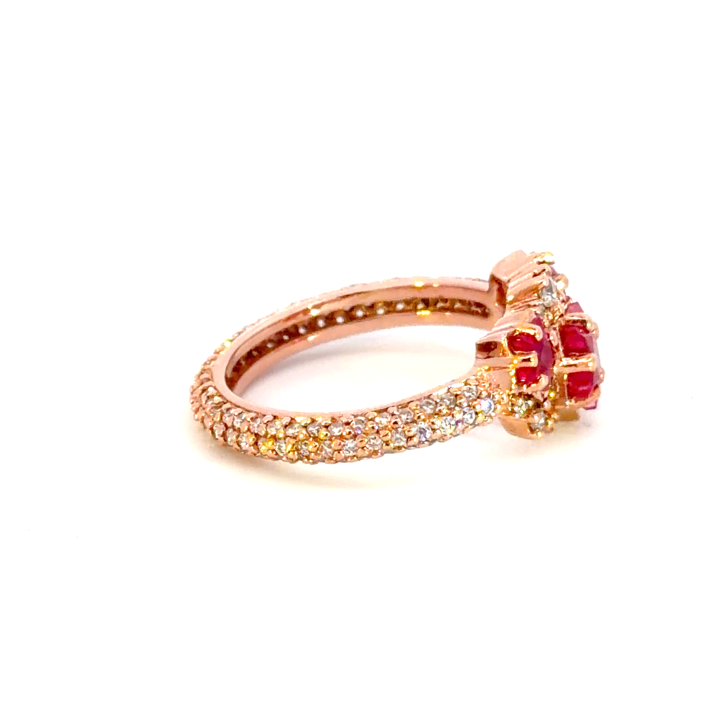 Rose Gold Cocktail Ring with Star-Cut Ruby