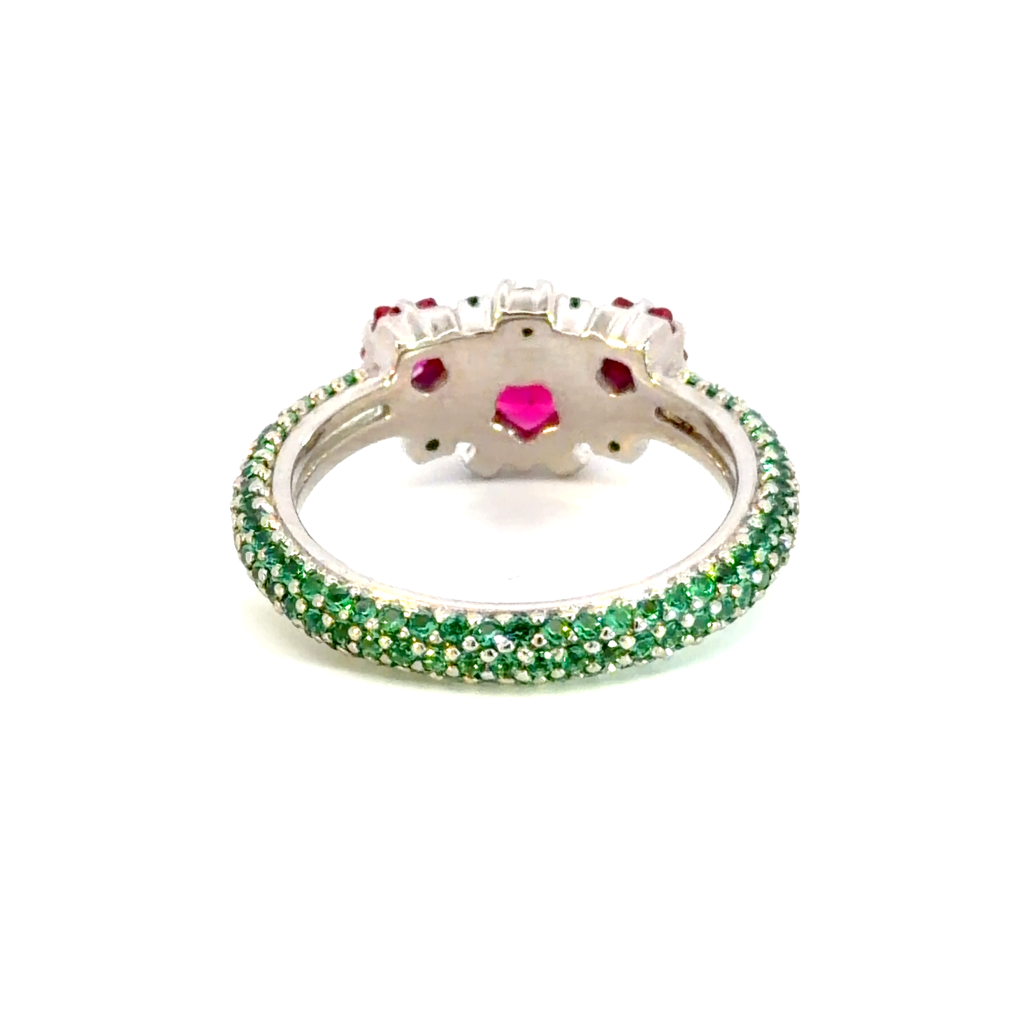 Star Ruby & Gemstone Silver Cocktail Ring