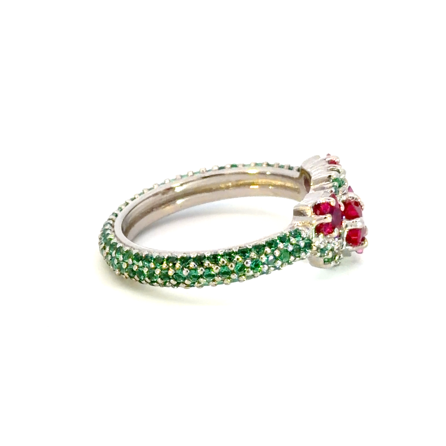 Star Ruby & Gemstone Silver Cocktail Ring