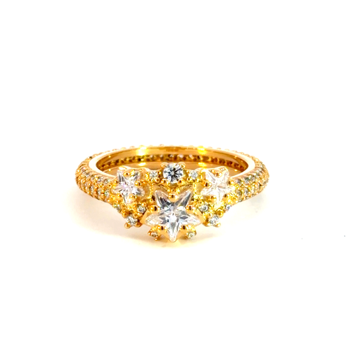 Yellow Gold Star Diamond Multistone Ring