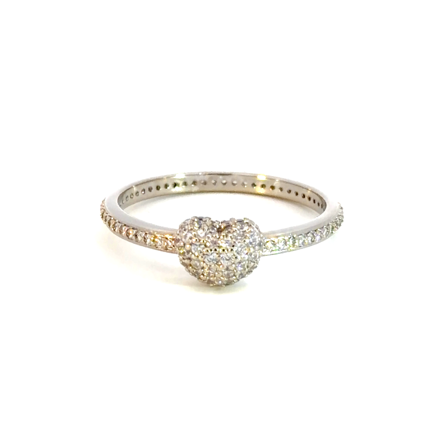 White Gold Heart Diamond Ring