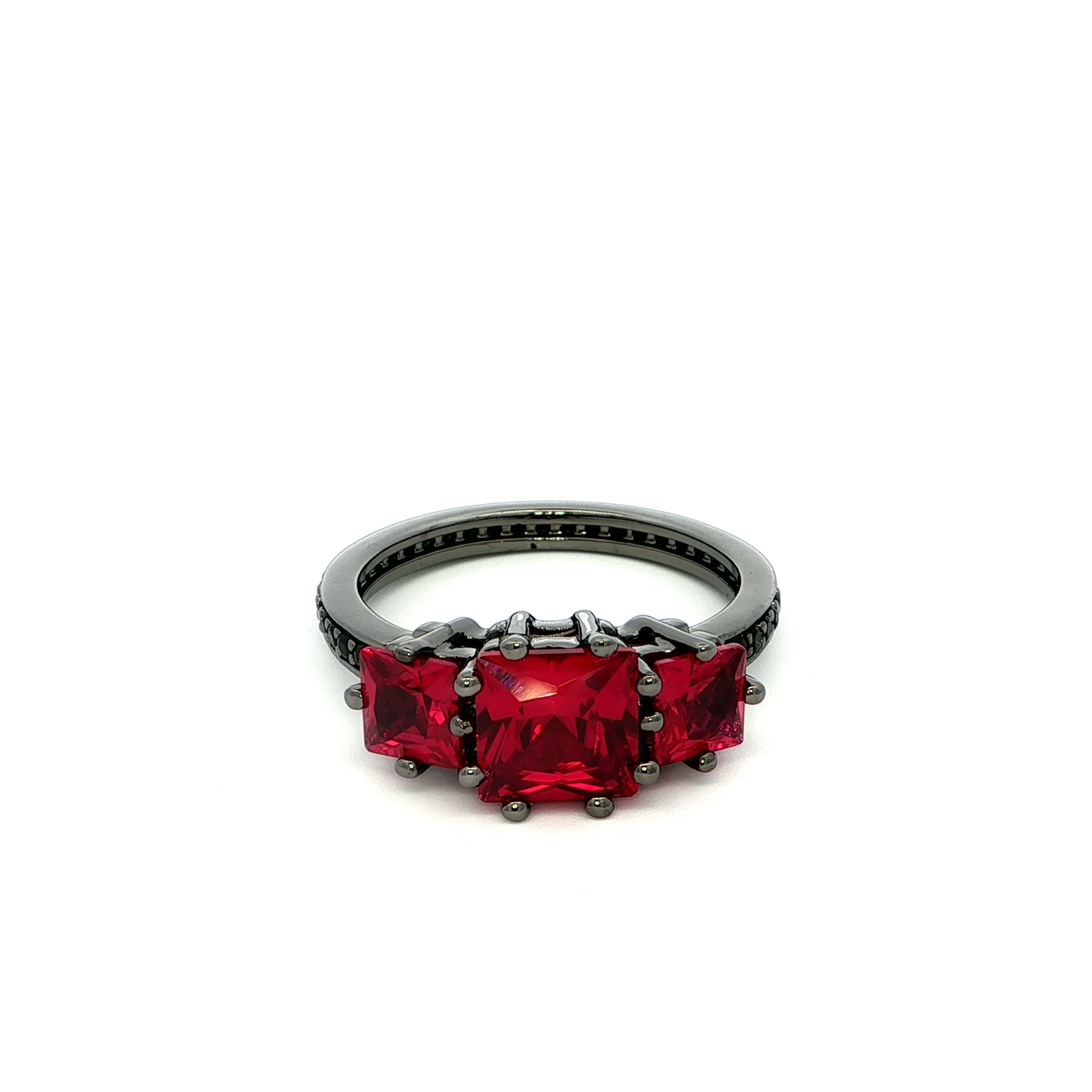Trio Ruby Multistone Ring with Square Cut