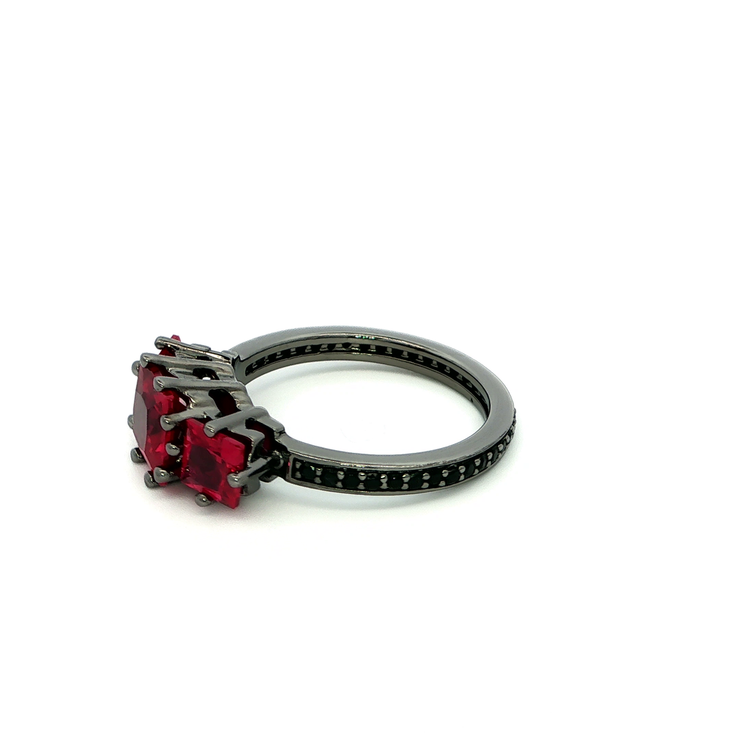 Trio Ruby Multistone Ring with Square Cut
