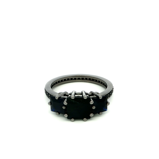 Multi-Stone Ring with Square Cabochon Onyx