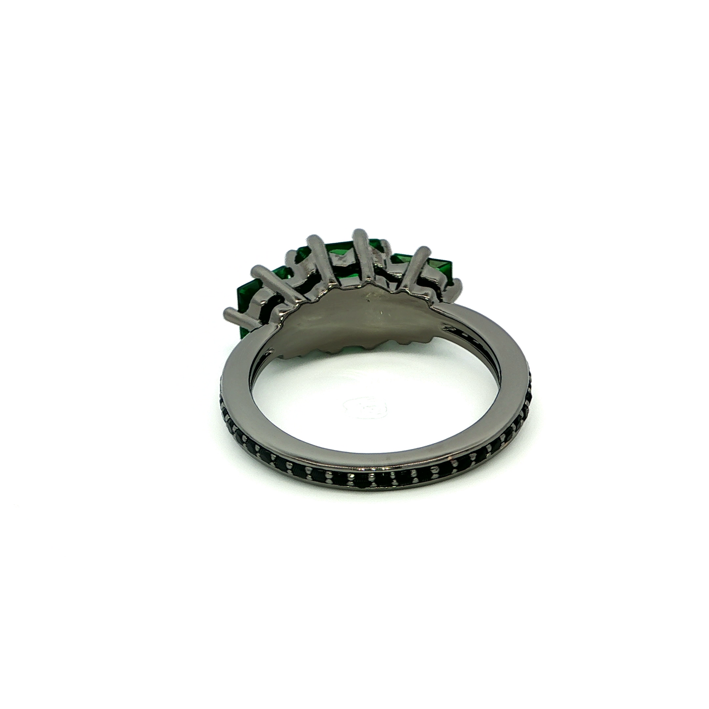 Emerald Trio: Square Step-Cut Multistone Ring