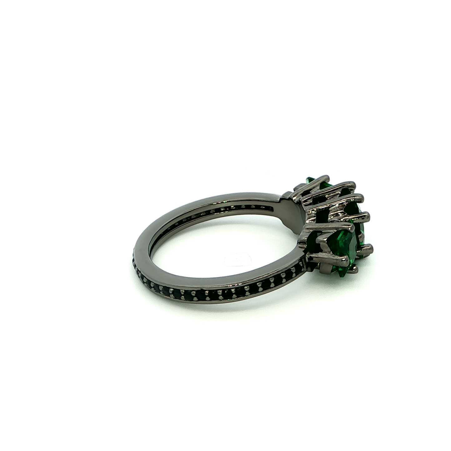 Emerald Trio: Square Step-Cut Multistone Ring