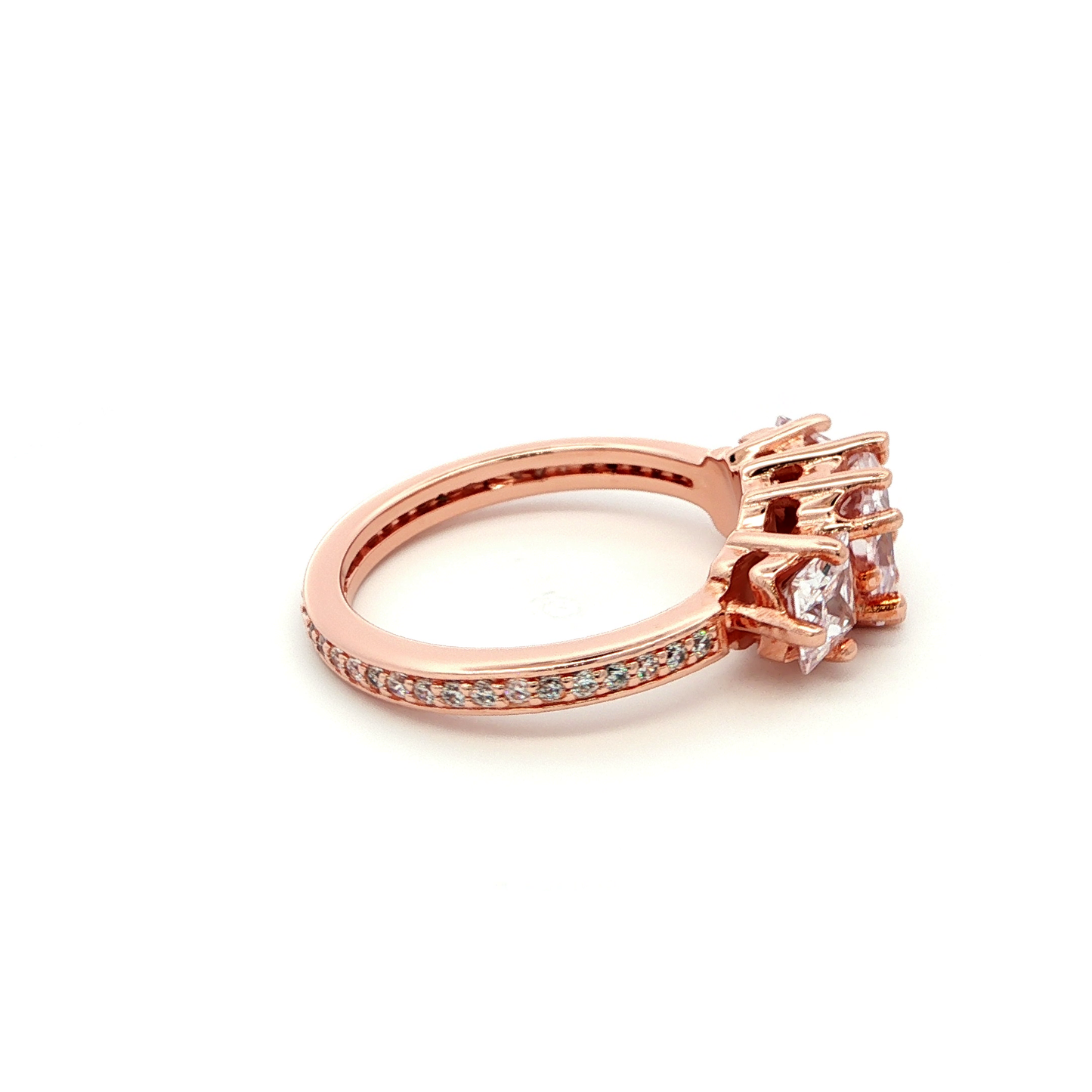 Rose Gold Multi-Stone Ring with Princess Cut Diamonds