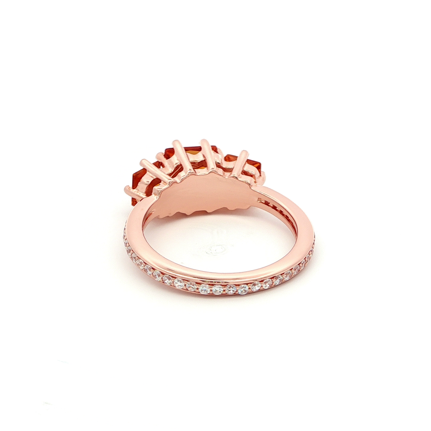 Multistone Ring with Three Square Step Cut Citrines