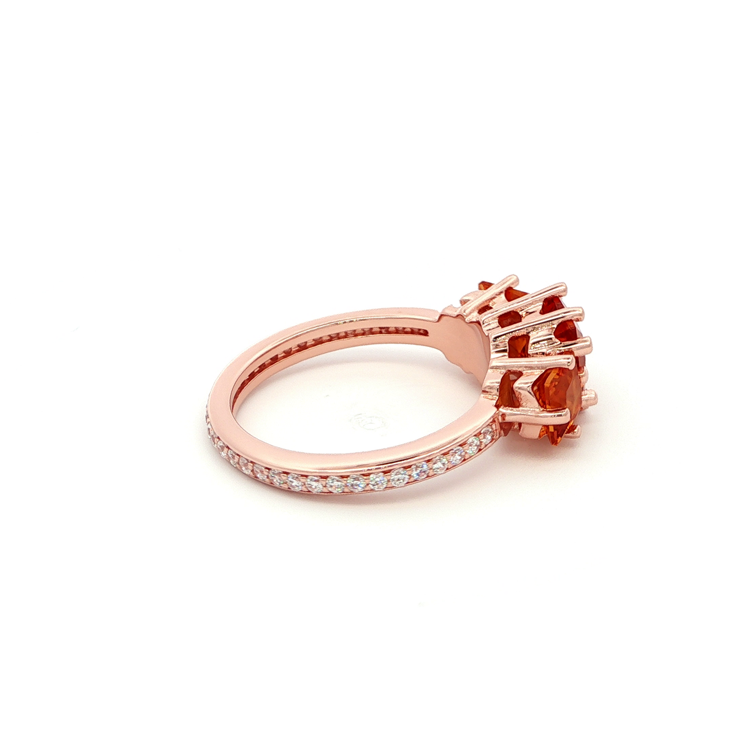 Multistone Ring with Three Square Step Cut Citrines