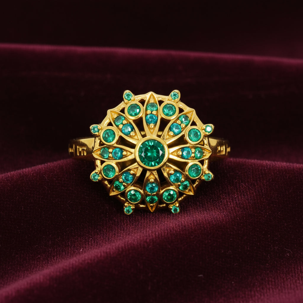 Green Stone on Gold-plated Ring (Copy)