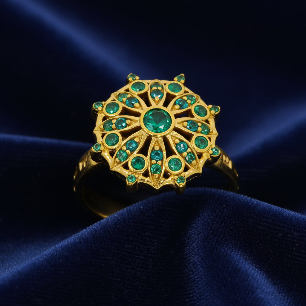 Green Stone on Gold-plated Ring (Copy)