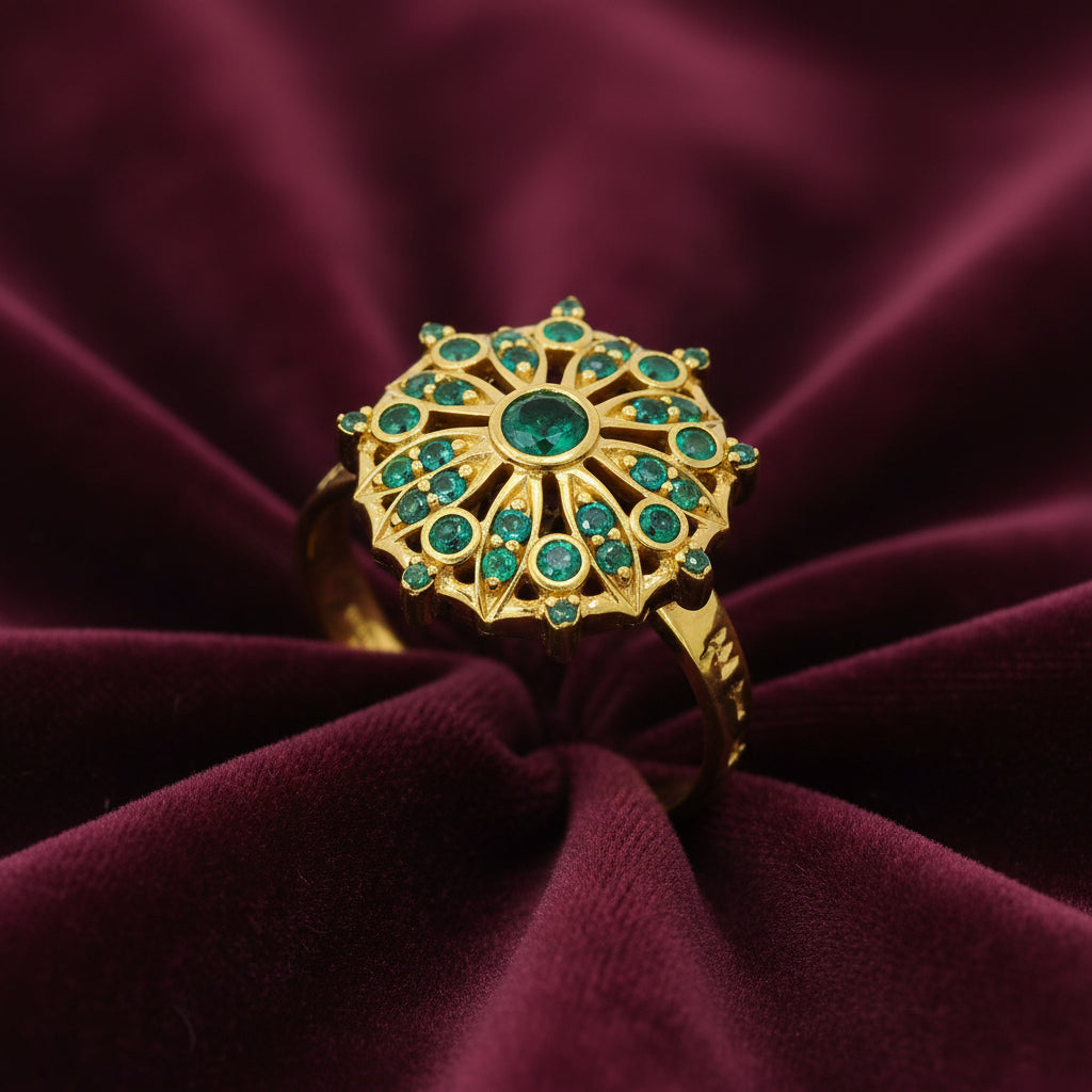 Green Stone on Gold-plated Ring (Copy)