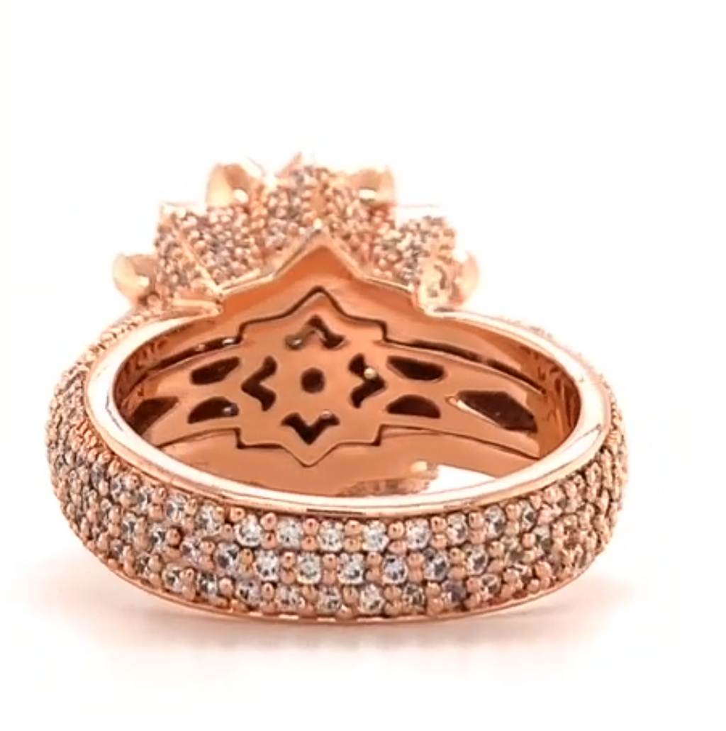 Cent Copper Colored Stones Bedecked Ancient Design Ring