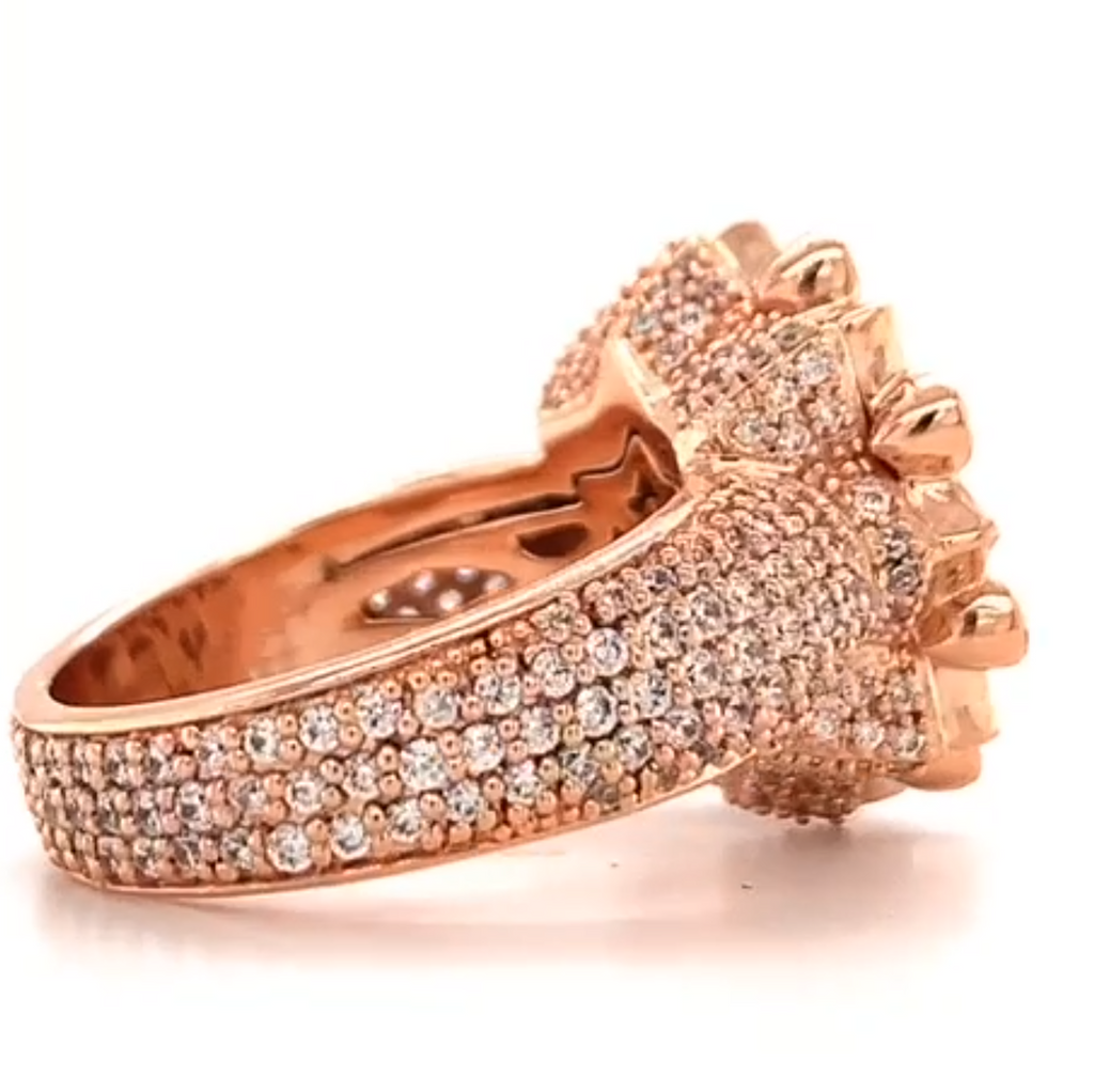 Cent Copper Colored Stones Bedecked Ancient Design Ring