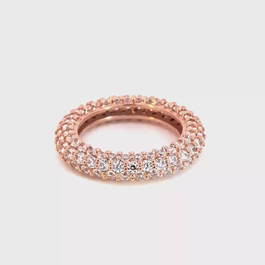 Rose Gold Eternity Ring with Round Cut Diamonds