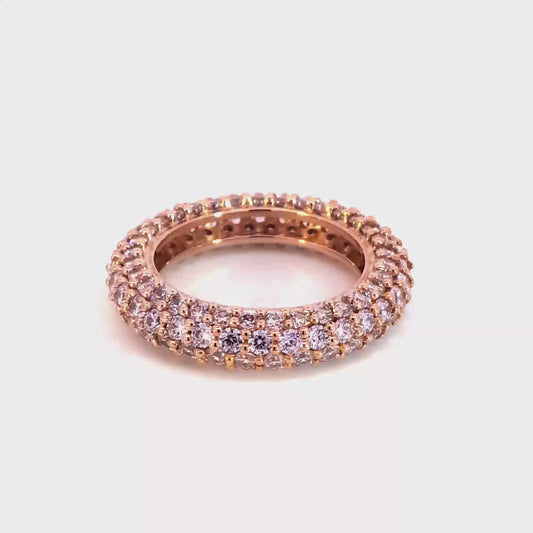 Rose Gold Eternity Ring with Fancy Pink Diamonds